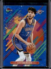 2025-26 Topps Finest Chet Holmgren Rare Blue Refractor #/99 Thunder
