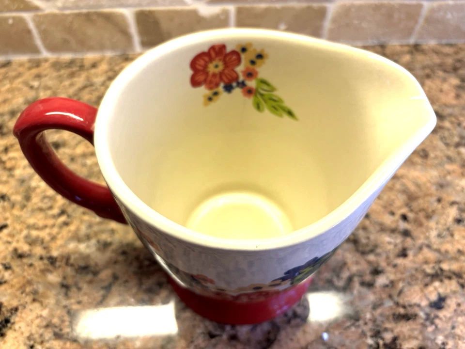 PIONEER WOMAN DAZZLING DAHLIAS STONEWARE 4 CUP MEASURE 1 QUART - Image 4 of 4