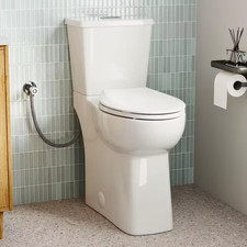 21 Inch Extra Tall Toilet, Skirted Elongated Bowl, 1.1/1.28 GPF Dual Flush, 2-Pi