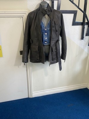 Rare Vintage 70s Genuine Leather Markers Brown Women Jacket Zip Up And Snap