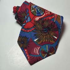 Desert Designs Men's Tie Multi-Color Italian Silk Art to Wear USA 58 "x 4" EUC