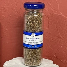 Vtg Le Cordon Bleu Basilic Basil Spice Glass Jar Bottle France French Label