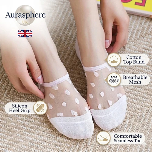 Elegant Ladies Lace Sheer Mesh Socks Transparent Summer Women Girls Ankle Socks
