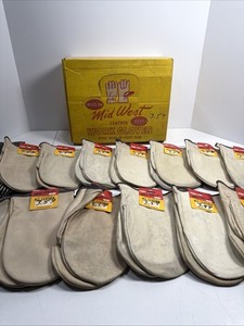 Antique Leather Glove Display Box with Original Gloves, NEAT OLD DISPLAY!