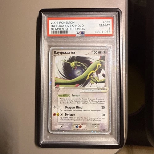 Rayquaza EX 039 Promo Card 2006 EX Collector Tin, Near Mint Condition PSA 8