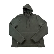 Nobull Fleece Performance Hoodie Pullover Mens L Gray Zip Pockets Heavyweight  