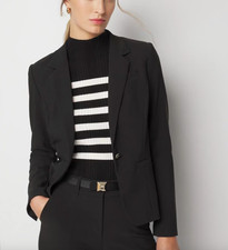 NWT White House Black Market Single-Button Stretch Scuba Blazer - Black - 4 185