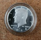 2014 s 90% silver enhanced proof Kennedy half dollar in original acrylic capsule