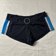 The Line Up Pro Cheer Dance NFL NBA NHL Black Teal Silver Audition Shorts MA