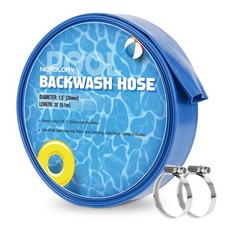 1.5" x 20 FT Pool Backwash Hose, Heavy Duty Flat Sump Pump Hose, Reinforced D...