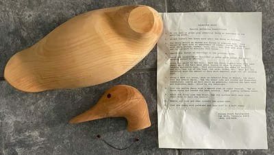 Vintage Stoney Point PRIMITIVE Decoys Solid Wood Duck Decoy Kit - Made In USA