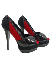 Belle decolte donna plateau nero rosso vernice tacchi alti numero 39