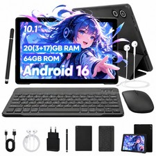 Android 16 10.1 Inch Tablet, Dual Camera Tablet for Remote Online Classroom
