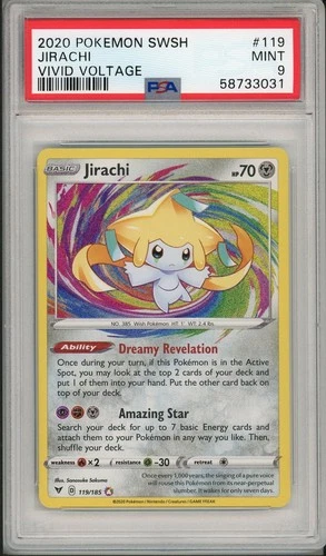 2020 Pokemon SWSH Vivid Voltage Jirachi Holo #119 PSA 9