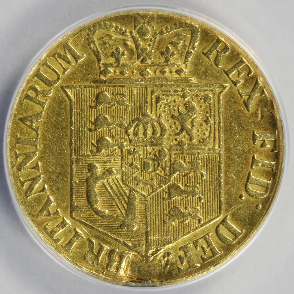 1818 Great Britain 1/2 Sovereign Gold ANACS VF25 Details Mount Removed - Image 4 of 4