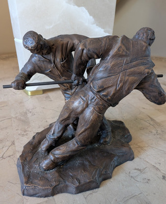 Bronze ''Workmen'' Desktop Statue Figurine By Steven Weitzman Commission WSSC 1992