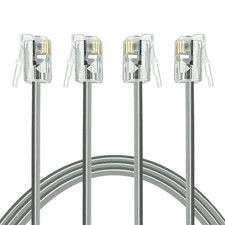 2Pack Cord 15ft Telephone Cord Cable RJ11 6P4C Male to Male for Landline and ...