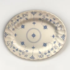 Finlandia White/Blue Platter Made In England Staffordshire Ware 12” Long