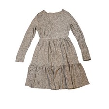 NWT, Cupshe Tan Knit Long Sleeve Sweater Dress Size Small NWT Ribbed Tiered