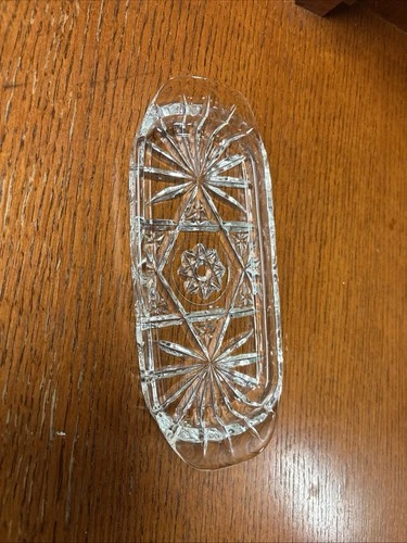 Anchor Hocking Vintage Prescut Star Clear Butter Dish Bottom Only 7.5”