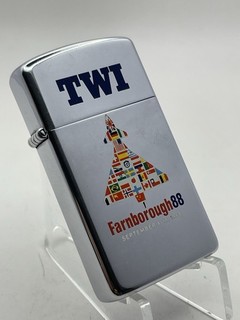 VINTAGE 1988 SLIM ZIPPO LIGHTER' TWI FARNBOROUGH 88' SEPTEMBER 4 11 1988