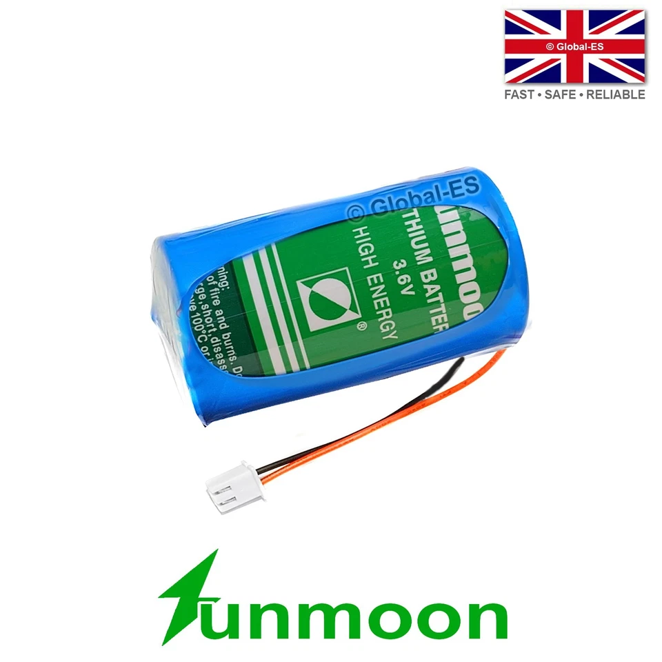 SUNMOON Medidor de agua de gas EVE ER34615 D-Type Long Life LiSOCl2 batería alarma - 3.6V 19Ah