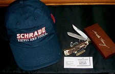 Schrade 285UH Knife Serial #77114 Circa-1970's W/Packaging,Papers & Company Hat