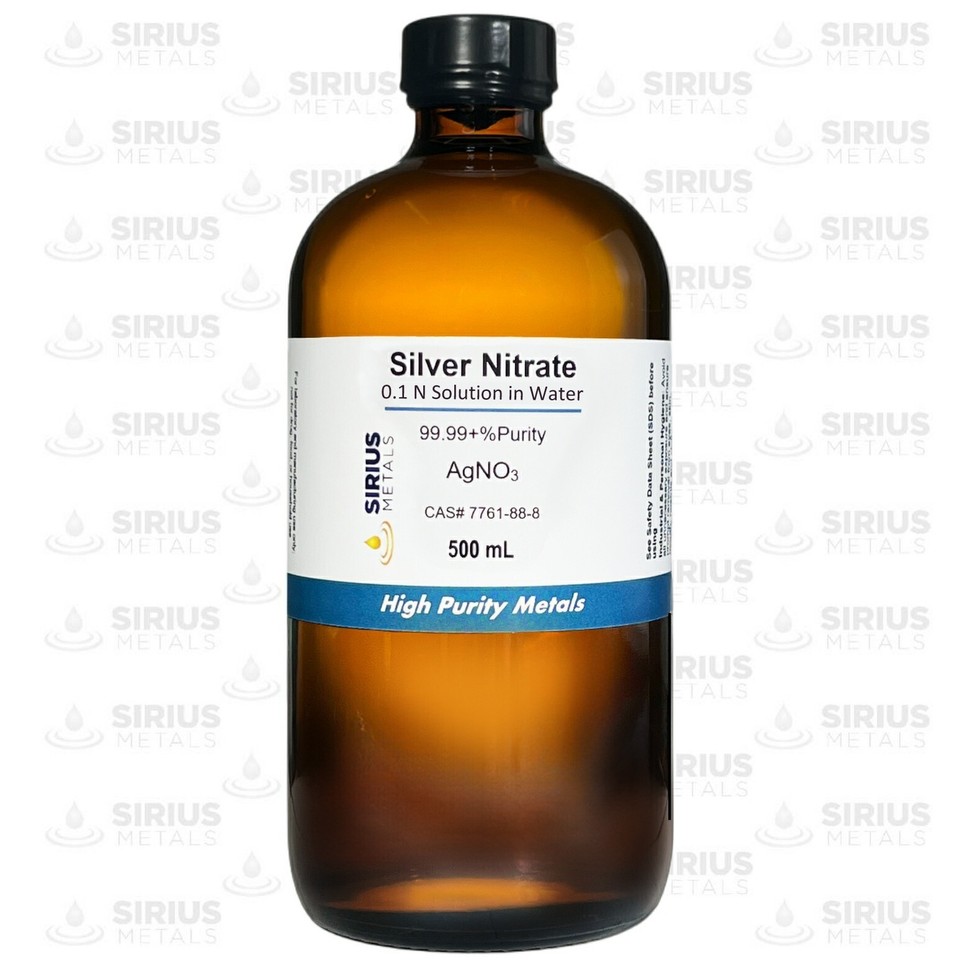 Silver Nitrate Solution (CAS# 7761-88-8) - 0.1 Normal as AgNO3 in water ...