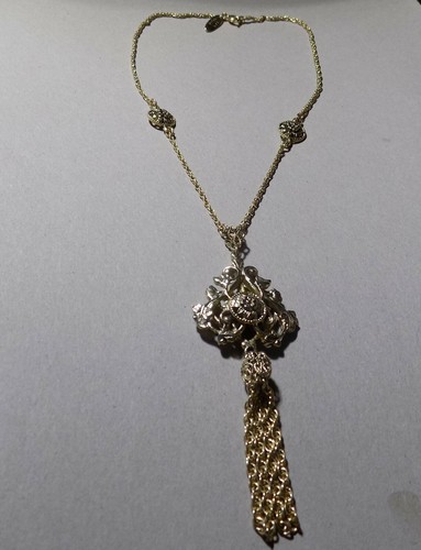 Vintage Whiting Davis gold tone pendant 