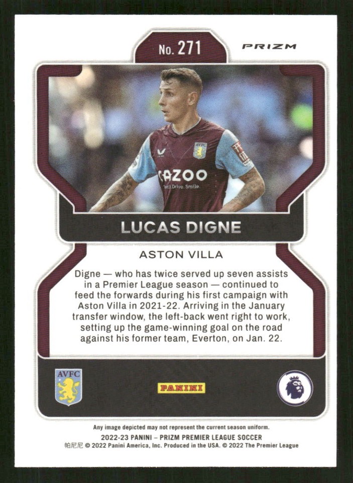 2022-23 Panini Prizm Premier League Lucas Digne Prizms Silver #271 Card ...