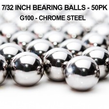 7/32 Inch Chrome Steel Bearing Balls - 50 pack - G100 - 52100 Chrome Steel