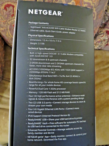 NETGEAR C7800 NIGHTHAWK X4S AC3200 WIFI CABLE MODEM ROUTER OPEN BOX - COMPLETE - Afbeelding 11 van 13