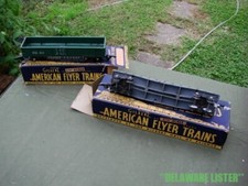 2x VTG 1940's American Flyer Railroad Train Track Freight Rail Cars Damage w/box