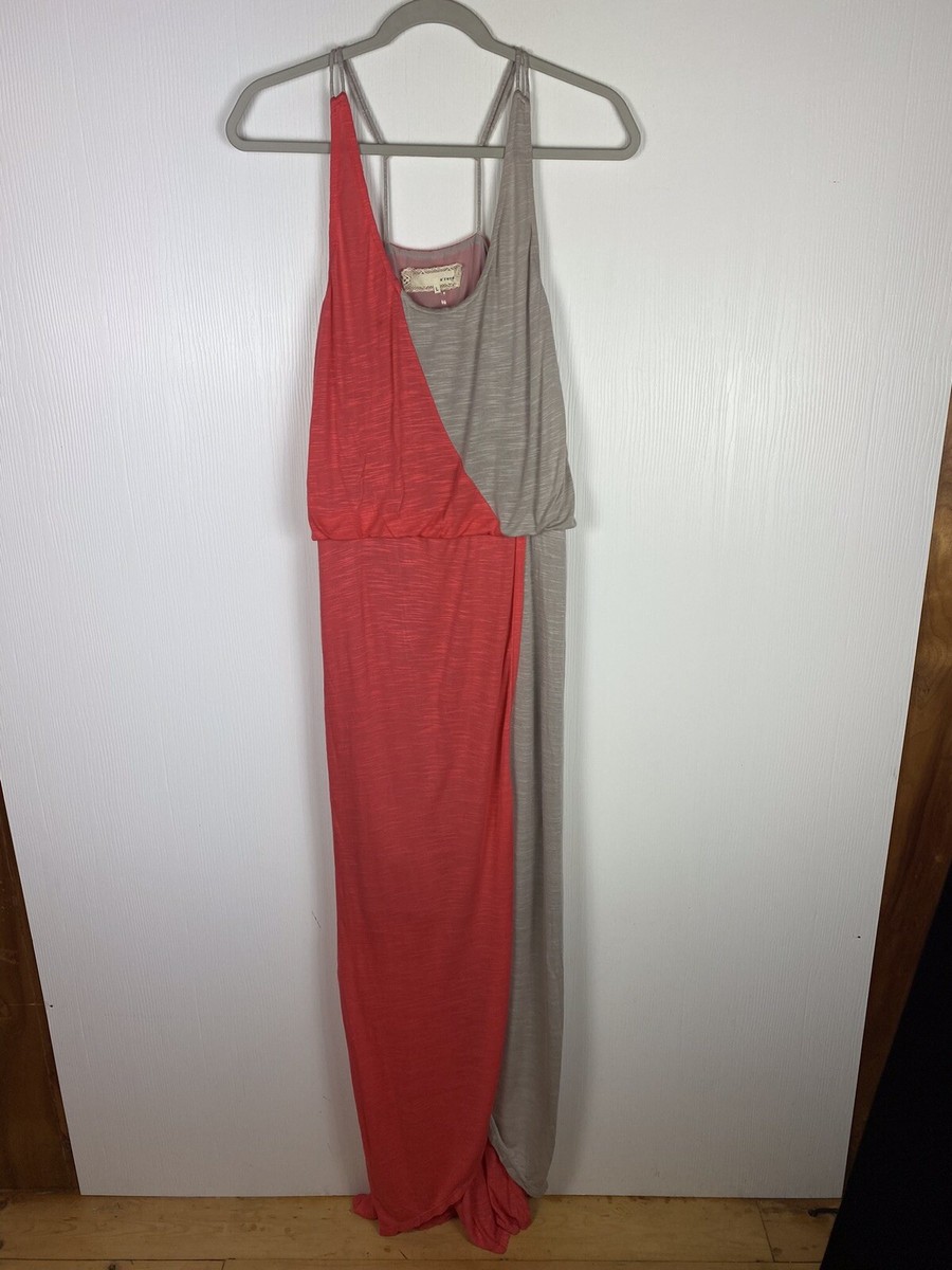 a'reve Women's Beige and Coral Maxi Dress Light and Flowy Size L | eBay