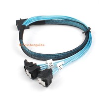 Internal Mini SFF-8643 to 4 SATA 7Pin 12Gbps 90 Degrees Splitter Data Cable 0.5m