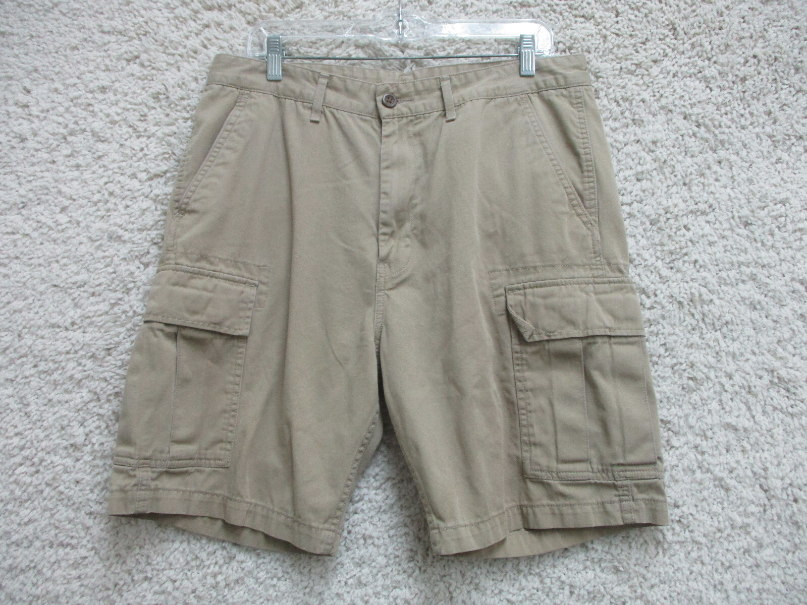 Levis Shorts 34 Mens Beige Cargo Pockets Casual Cotton Outdoors Logo Classic Fit