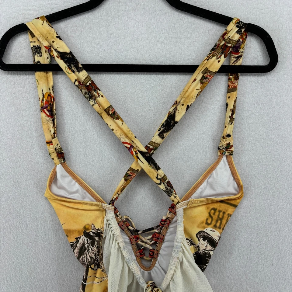 Traje de baño AGUA BENDITA M Pluma Buffalo Bills Wild West Sheriff una pieza NUEVO Foto 4 de 4