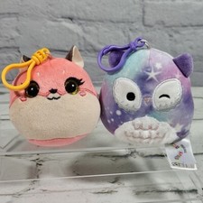 Squishmallows and Ty Mini Plush Clips Lot of 2
