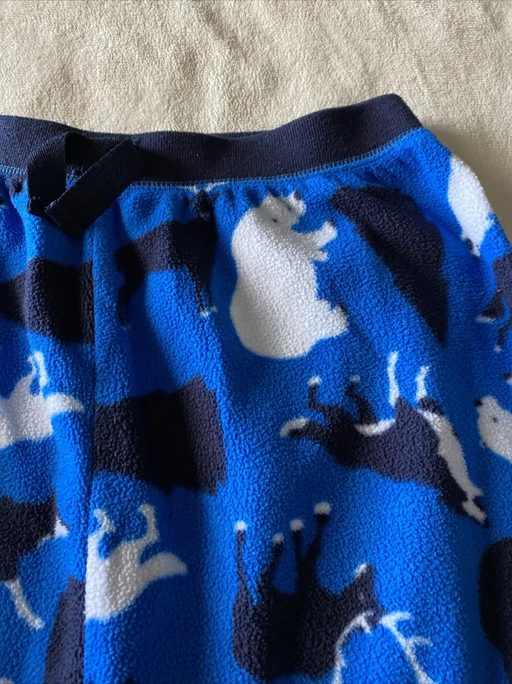 Pantalones de pijama de vellón husky alce osos polares azul blanco para niños 7-8 Foto 2 de 4