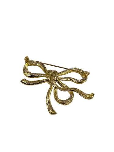 CAROLEE Large Rhinestone Ribbon Bow Brooch Pin Limited Edition Original Box - Picture 4 of 7
