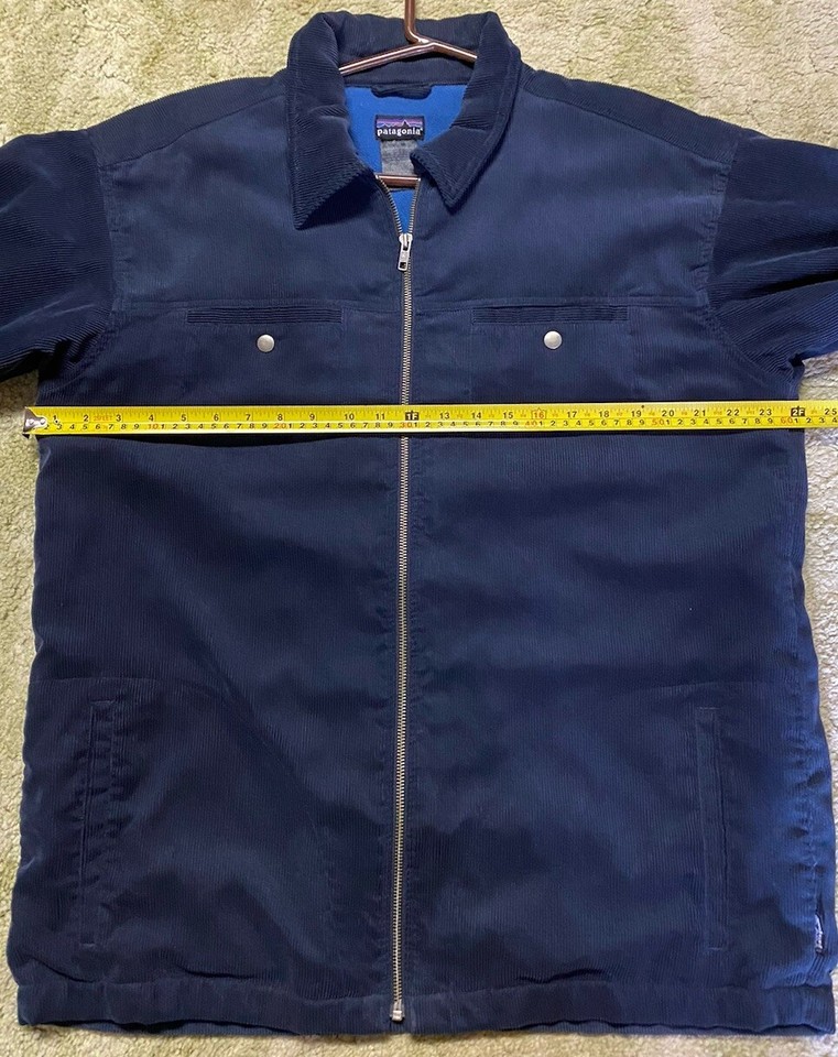 Patagonia Cordwarmer Corduroy Full Zip Jacket Mens Large Navy Blue