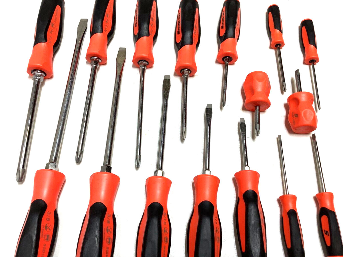 New Snap-on SGDX160BO 12pc Soft Grip Combination Screwdriver set