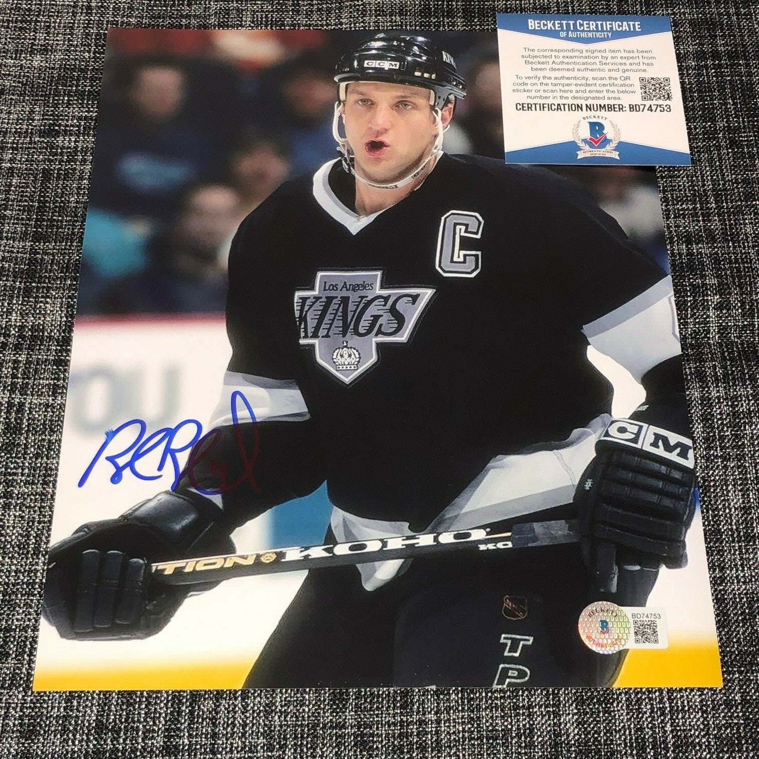 Rob Blake Autographed Signed Los Angeles Kings 8X10 PHOTO NHL HOF BECKETT BAS COA 
