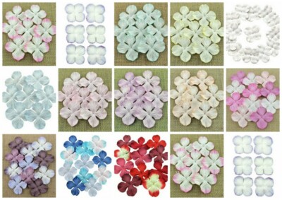 20er PACK 25 MM HORTENSIEN BLUMEN IDEAL FÜR KARTEN UND BASTELN