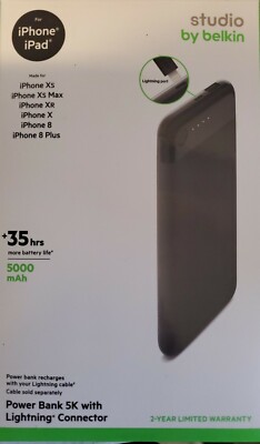 Belkin Boost Charge 5K mAh Power Bank with Lightning Connector For iPhone & iPad