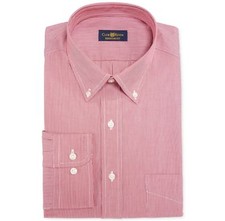  95 Club Room Men Regular-Fit Red White Stripe Long-Sleeve Dress Shirt 15 32/33