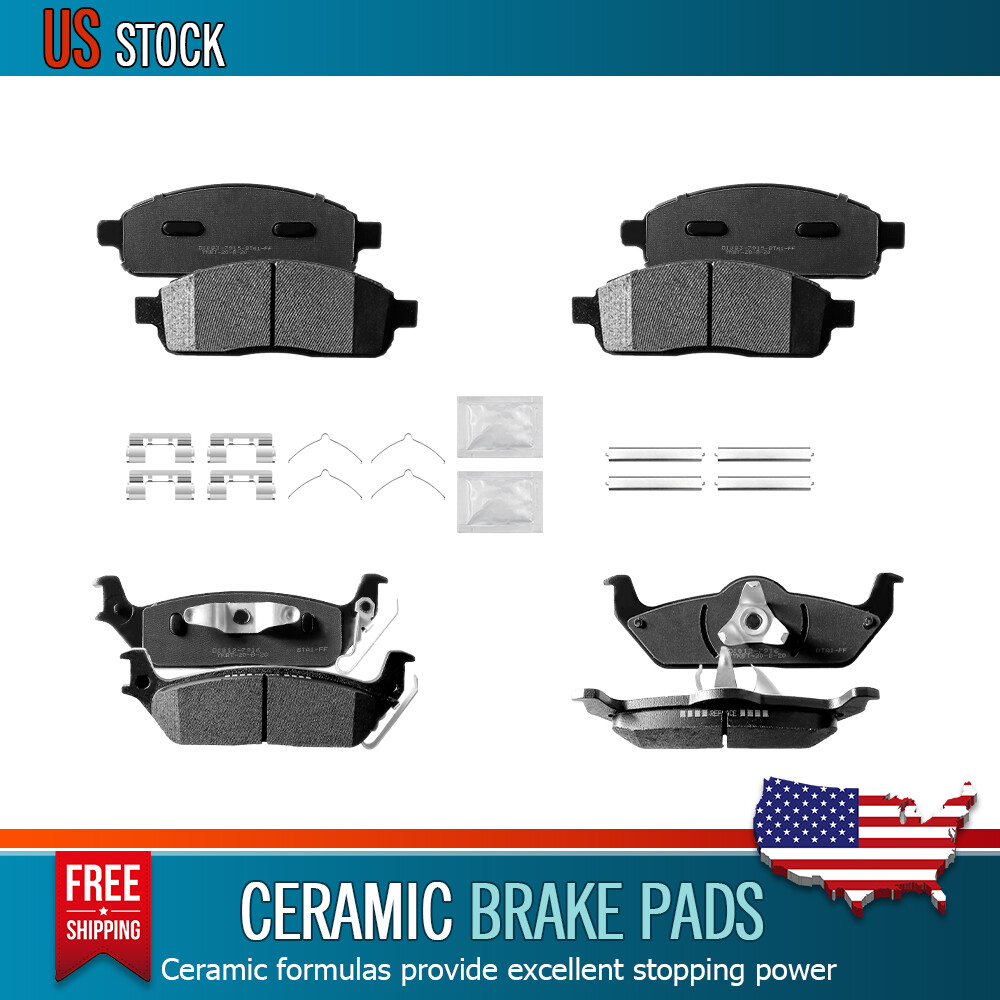 TOPCN Front + Rear Ceramic Brake Pads Kit For 2004-2008 Ford F-150 & 2006-2008 Lincoln Mark LT – Low Dust