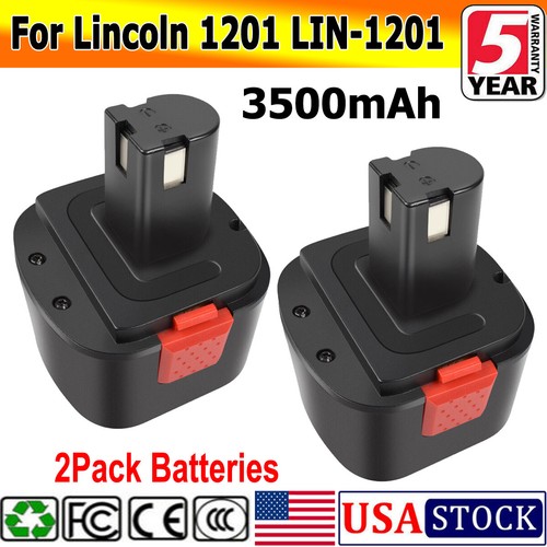 2Pack 12V 4.0Ah Battery For Lincoln PowerLuber Grease Gun LIN-1201 1200 1240