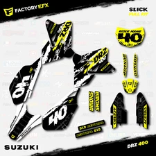White Yellow Slick Graphics Kit fit Suzuki DRZ400SM Drz400s drz400 Supermoto DRZ