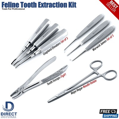 Feline Tooth Extraction Kit Coupland Dental Extracting Elevators Tooth Forceps